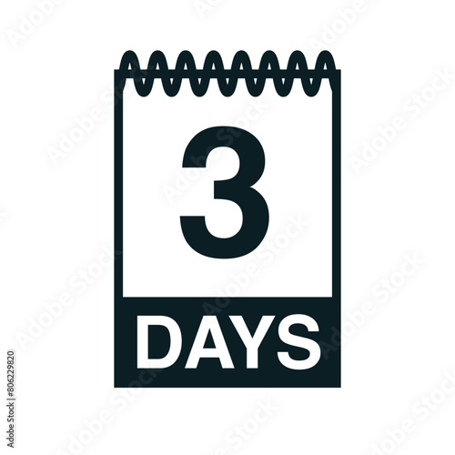 3 days calendar icon vector illustration eps