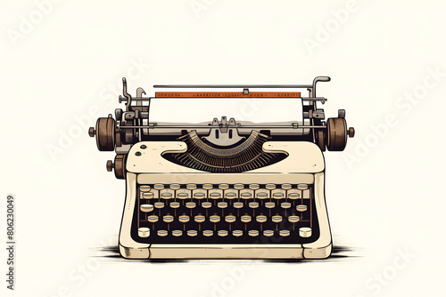illustrated type writer basic background vintage style illustration, type writer illustration