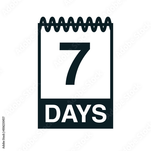 7 days calendar icon vector illustration eps