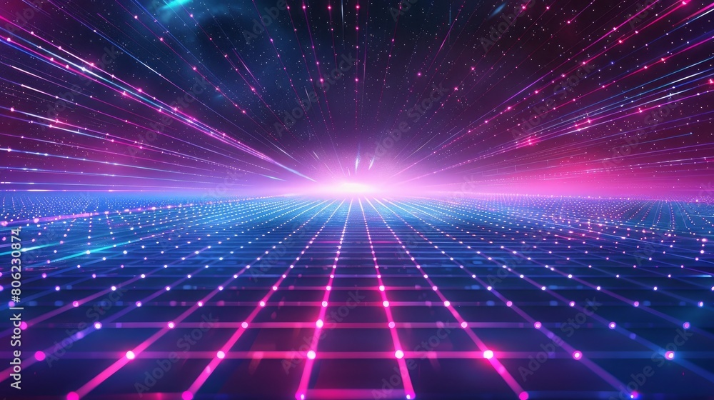A digital synthwave-style illustration featuring an abstract wireframe net on a vibrant gradient background.
A digital synthwave-style illustration featuring an abstract wireframe net on a vibrant gradient background.