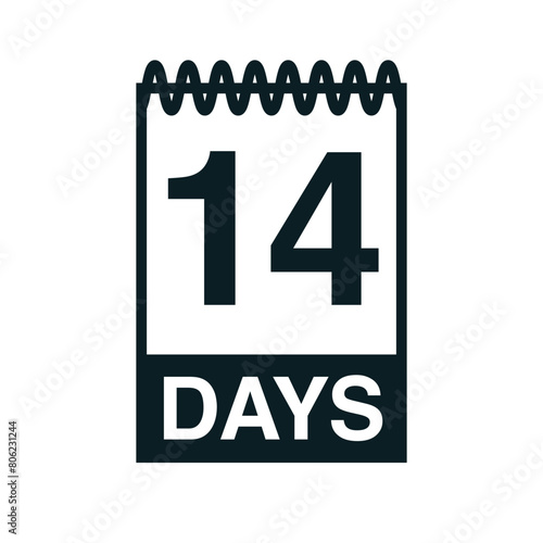14 days calendar icon vector illustration eps