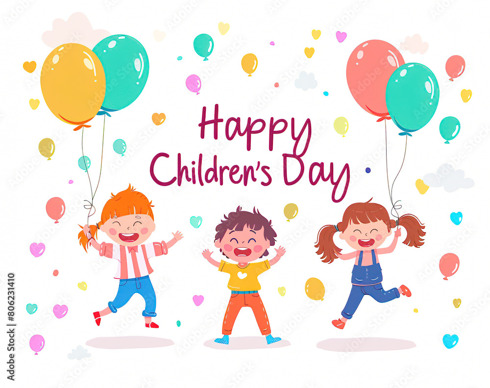 Illustration Featuring Happy Children Enjoying Fun and Togetherness, Promoting Education and Friendship in a Colourful and Joyful Event. Global Celebration of Children's Day. Illustration Featuring Happy Children Enjoying Fun and Togetherness, Promoting Education and Friendship in a Colourful and Joyful Event. Global Celebration of Children's Day.