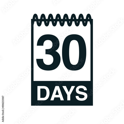 30 days calendar icon vector illustration eps
