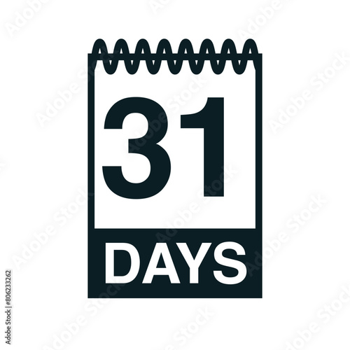 31 days calendar icon vector illustration eps
