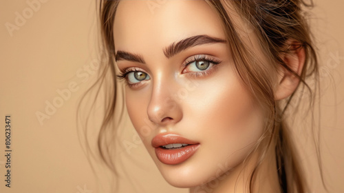 Wallpaper Mural beautiful woman perfect shape eyebrow. Torontodigital.ca