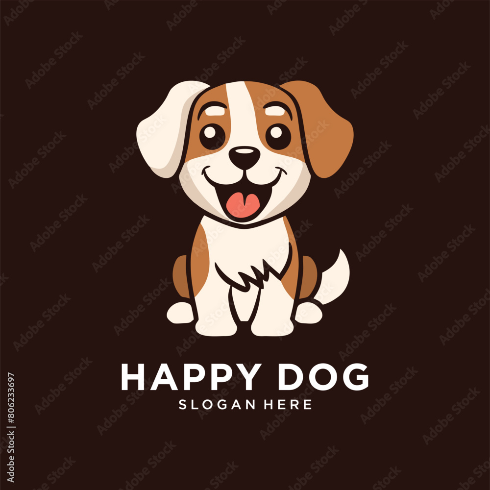 happy dog logo design vector illustration happy dog logo design vector illustration