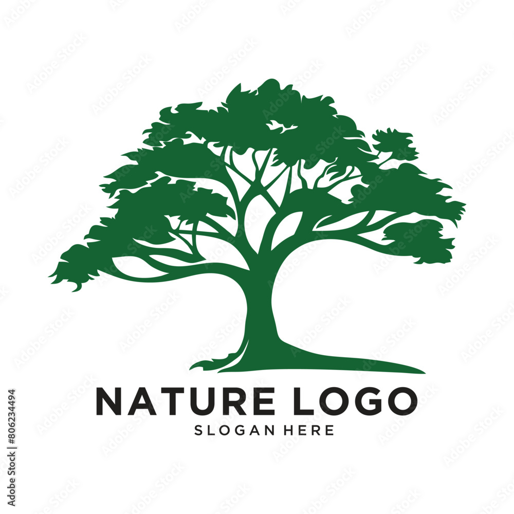 Obraz premium nature tree logo design vector illustration
