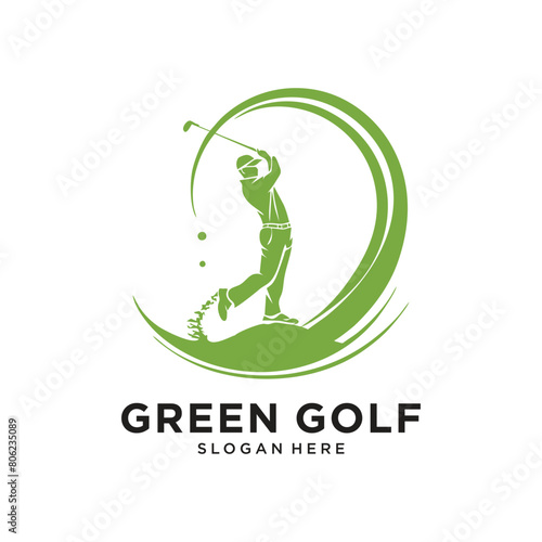 green golf logo design vector illustration