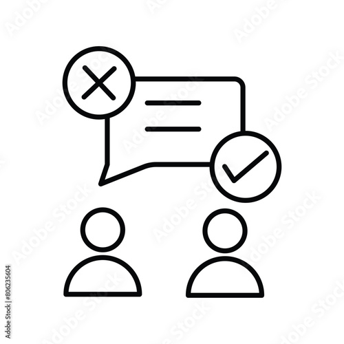 public opinion icon with white background vector stock illustration