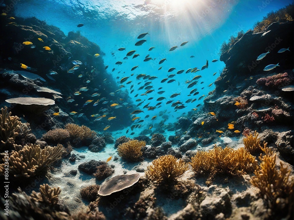 Fototapeta premium coral reef and fish