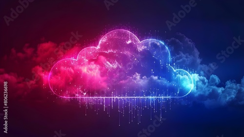 Abstract digital SaaS solution on cloud architecture platform for internet infrastructure. Concept Cloud Computing  SaaS Solutions  Internet Infrastructure  Digital Platforms  Abstract Architecture 