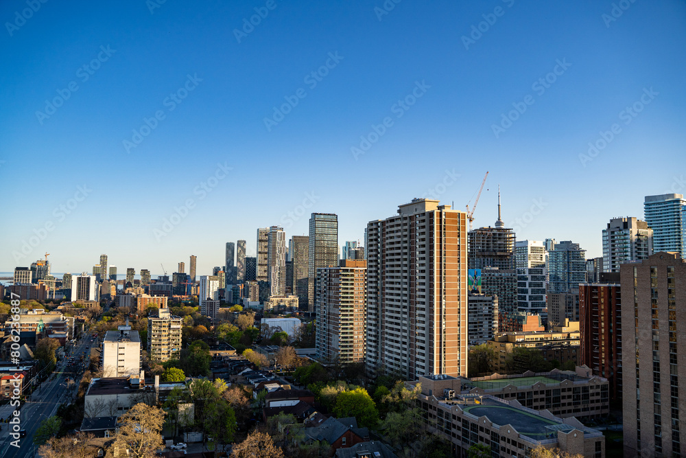 View of Toronto Downtown from the Wellesley district.
