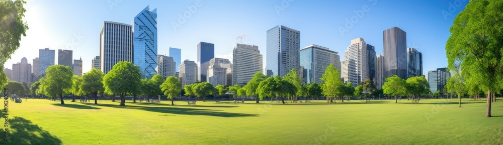 Metropolitan Greenery: Panoramic Vista of Central City Park, a Vibrant Urban Escape