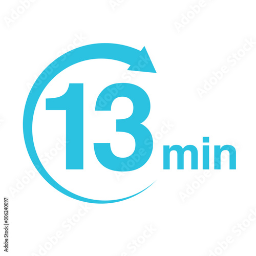 13 minute arrow timer icon vector illustration eps