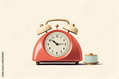 illustrated vintage style alarm clock, illustrated vntage style clock with a alarm vintage styyle alarm clock photo