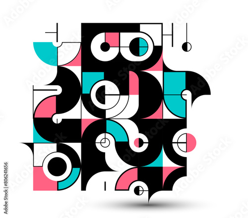 Bauhaus style abstract geom...