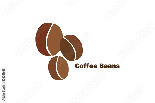 Cartoon illustration of coffee beans. Vector isolated on white background.