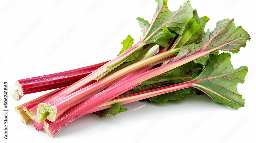 Rhubarb isolated on a white studio background Rhubarb isolated on a white studio background