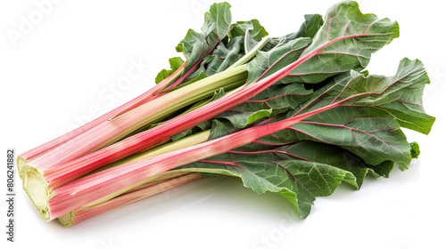 Rhubarb isolated on a white studio background