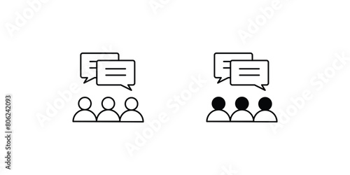 public opinion icon with white background vector stock illustration
