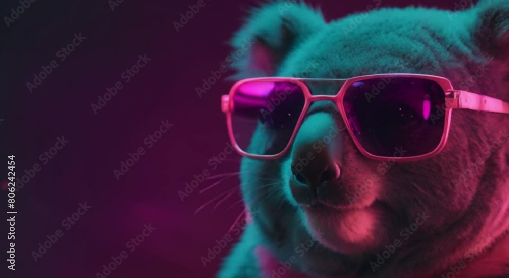 koala animal, on neon background. koala animal, on neon background.