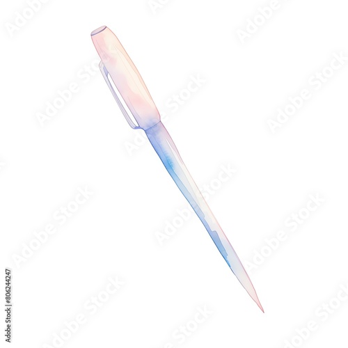 A watercolor of Ballpoint pen clipart, isolated on white background