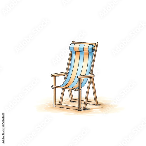 A watercolor of  Beach chair headrest clipart  isolated on white background