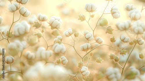 Dreamy Golden Meadow with Soft Light on Whimsical White Flowers