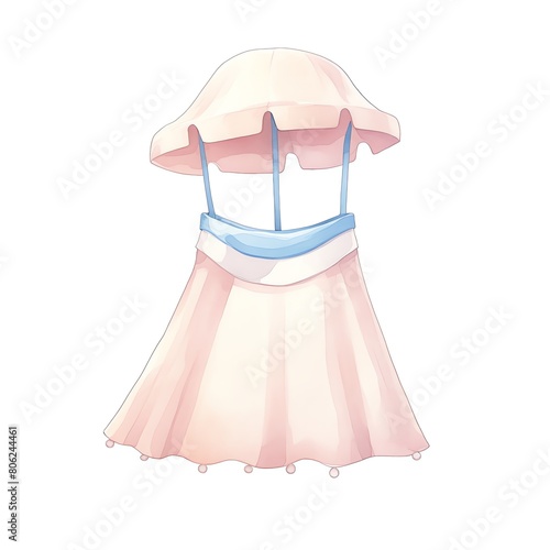 A watercolor of  Beach coverup clipart, isolated on white background photo