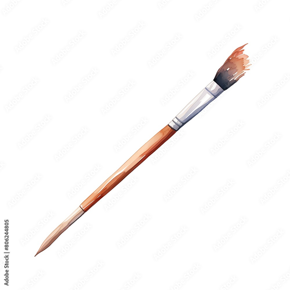 Fototapeta premium A watercolor of Calligraphy brush clipart, isolated on white background