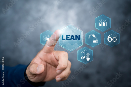 Lean manufacturing and six sigma management. Quality standard in industry.