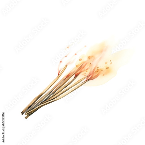 A watercolor of Firestarter or matches clipart, isolated on white background