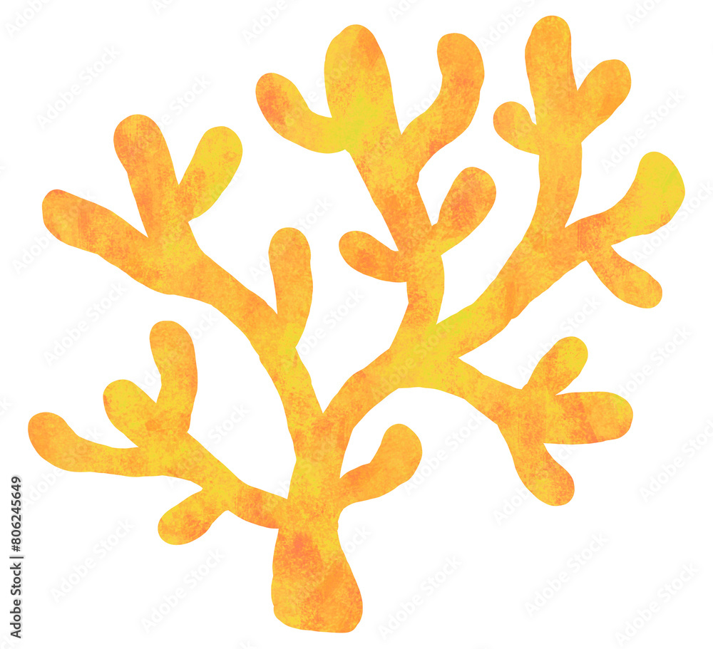 Obraz premium かわいいサンゴのイラスト 黄色