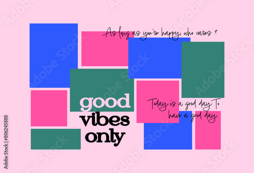 Vector photo collage template moodboard pictures grids vector illustration