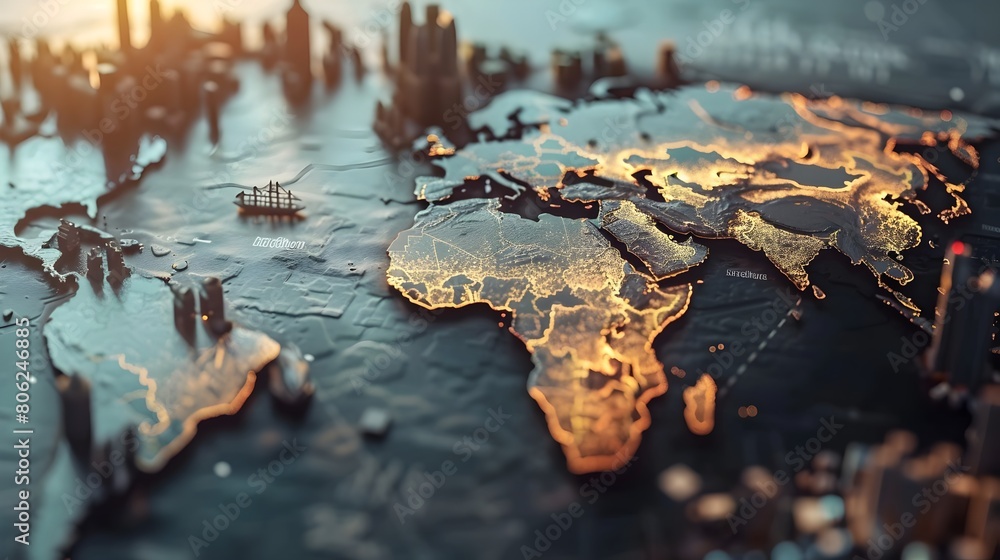 Illuminated Earth A Stylized 3D World Map Illuminated Earth A Stylized 3D World Map