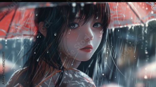 anime cartoon character with blazing eyes 