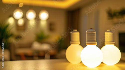 led bulbs on the table