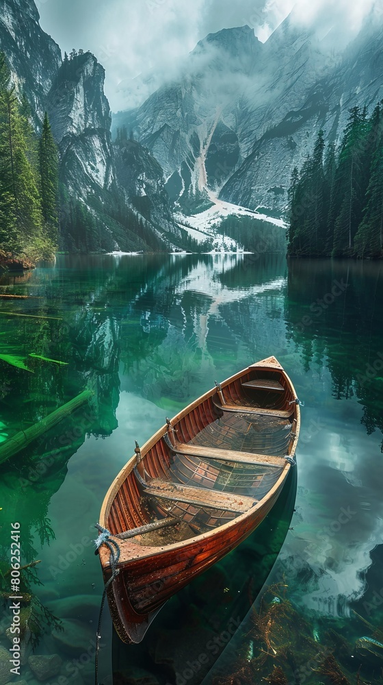 Lake Braies landscape Lake Braies landscape