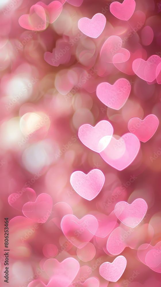 Blurred bokeh pink background for valentines day