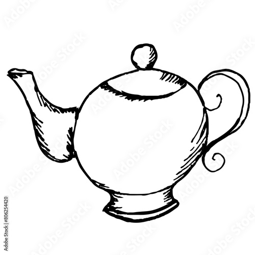 A woman s hat with a feather. A sketch. A hand-drawn drawing. A design element. Clip-Art