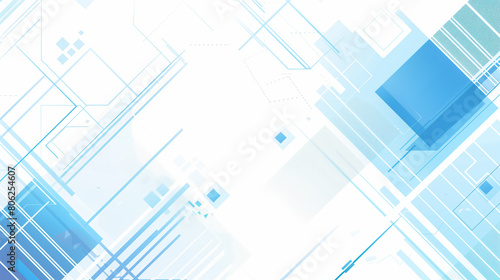 A blue and white background with a lot of lines and squares. The background is very abstract and has a futuristic feel to it