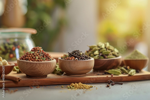 Various spices on the table