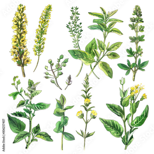set of herbs photo