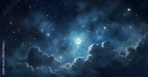 starry night sky background  glittering stars  nebula  galaxy outer space wallpaper
