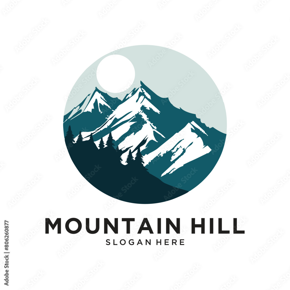 mountain hill logo design vector illustration mountain hill logo design vector illustration