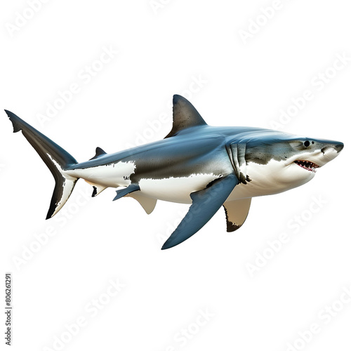Great White Shark Predatory Marine Animal Isolated on transparent background