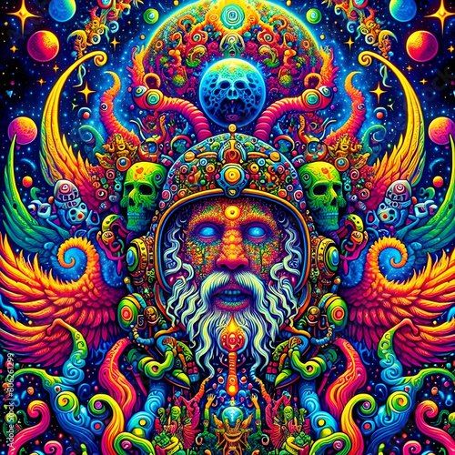 Wallpaper Mural Psychedelic fantasy man in helmet. Torontodigital.ca