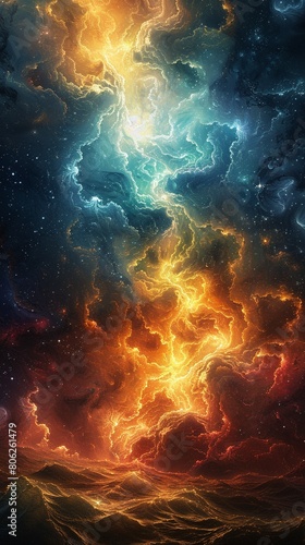Wallpaper art Explosions vibrant multicolored smoke create an otherworldly spectacle  smoke neon colorful swirling vibrant liquid colors twirling against inky darkness the background Generative Ai  