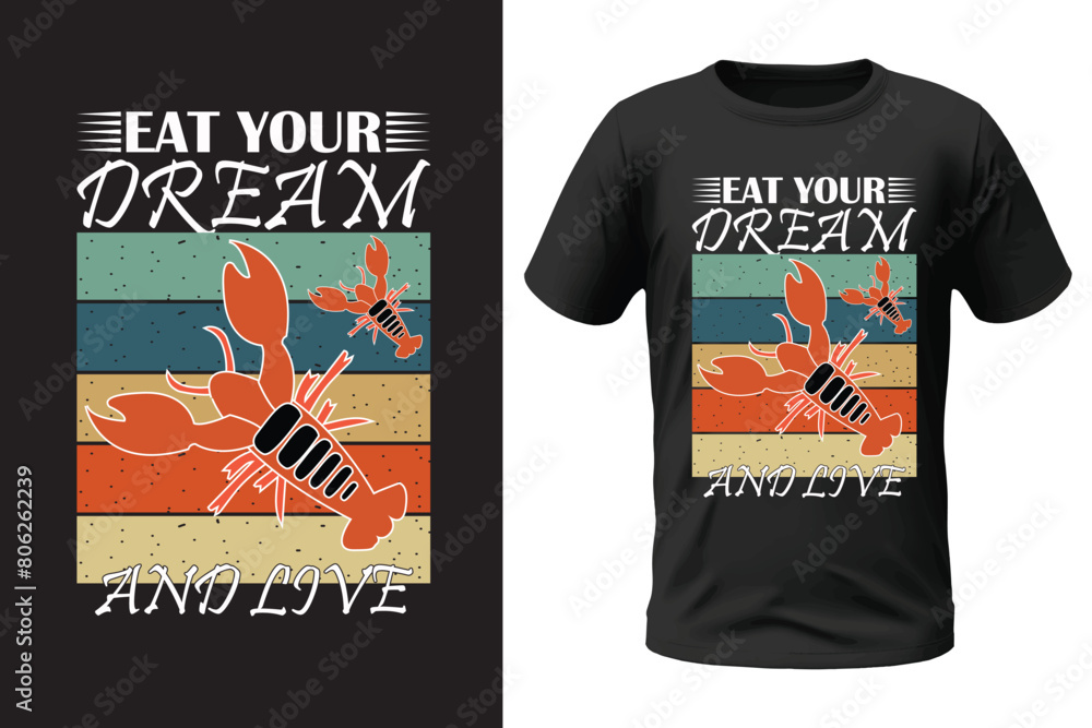 Fototapeta premium Shrimp t-shirt design
