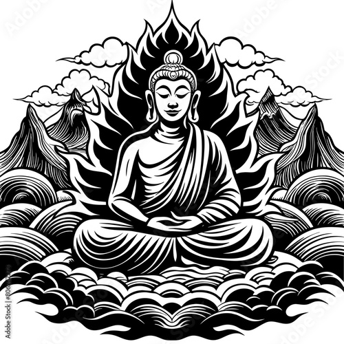 buddha statue silhouette